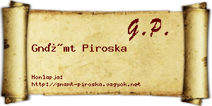 Gnámt Piroska névjegykártya